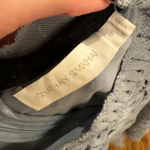 Jonathan Simkhai Miranda Embroidered Mini Dress Cove Sz Us 8 - Picture 7 of 7